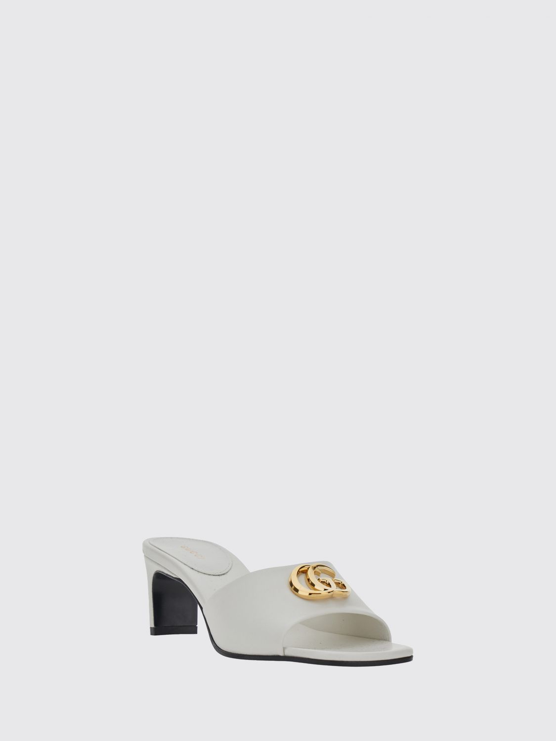 nappa leather mules with mid-heel and gg monogram hardware