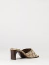 gg jacquard fabric mules with mid-heel and square toe