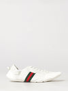flex low-top leather sneakers with iconic web detail