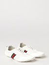 flex low-top leather sneakers with iconic web detail