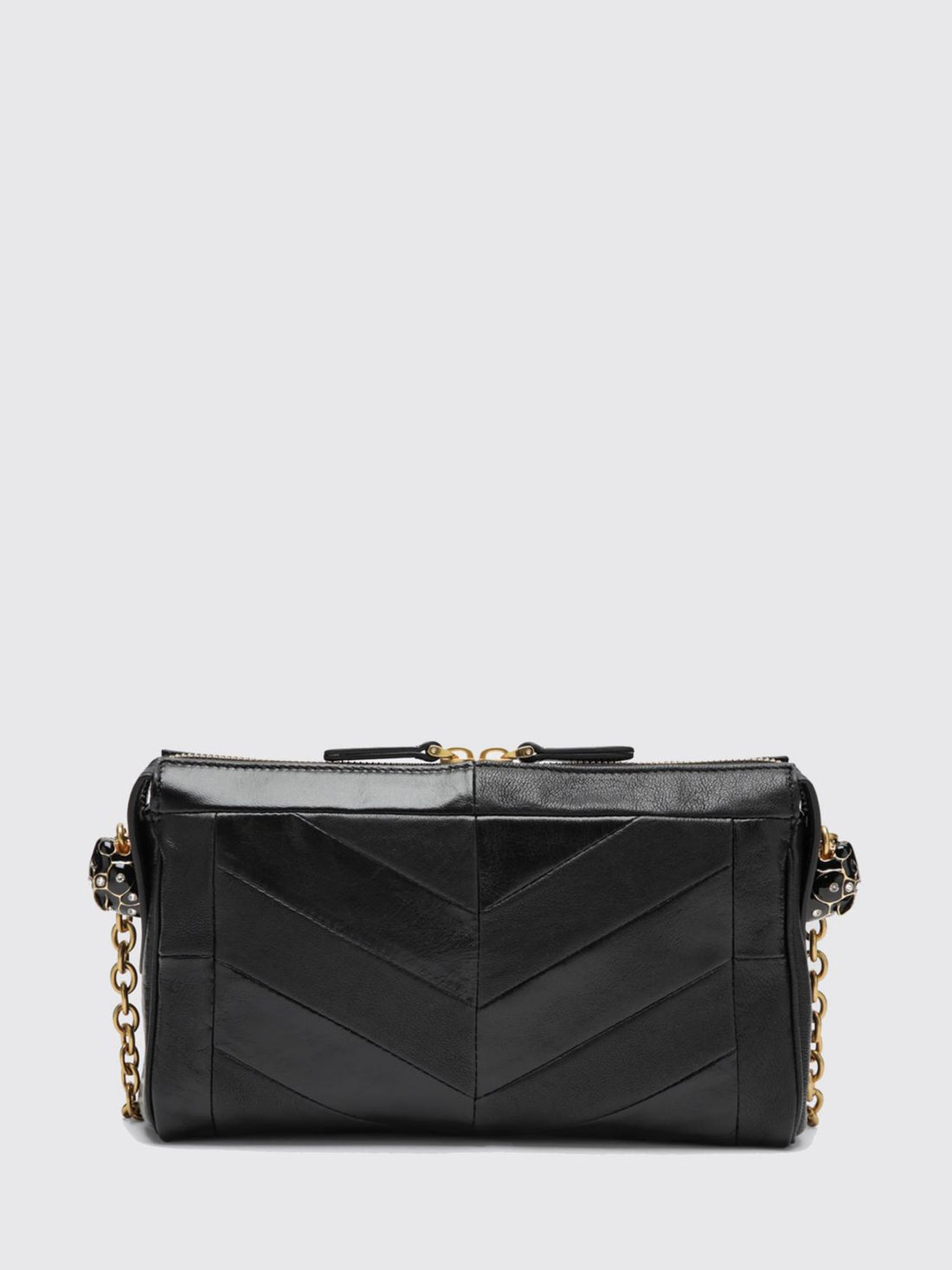 VALENTINO GARAVANI OS panthea chevron leather shoulder bag with vlogo and rhinestones