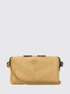 panthea chevron leather shoulder bag with vlogo and rhinestones