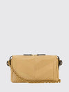 panthea chevron leather shoulder bag with vlogo and rhinestones