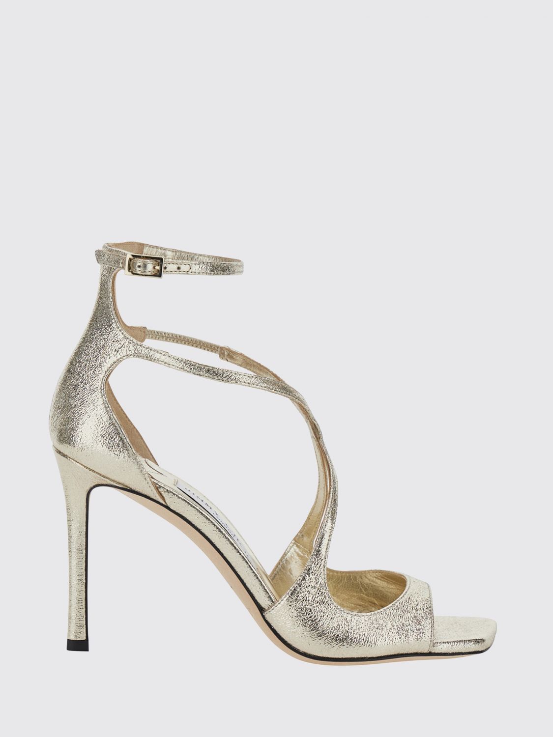 azia laminated nappa sandals with a stiletto heel and square toe