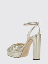 kove platform sandals in laminated nappa with a high heel