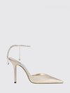 saeda crystal-embellished fabric court shoes with ankle strap