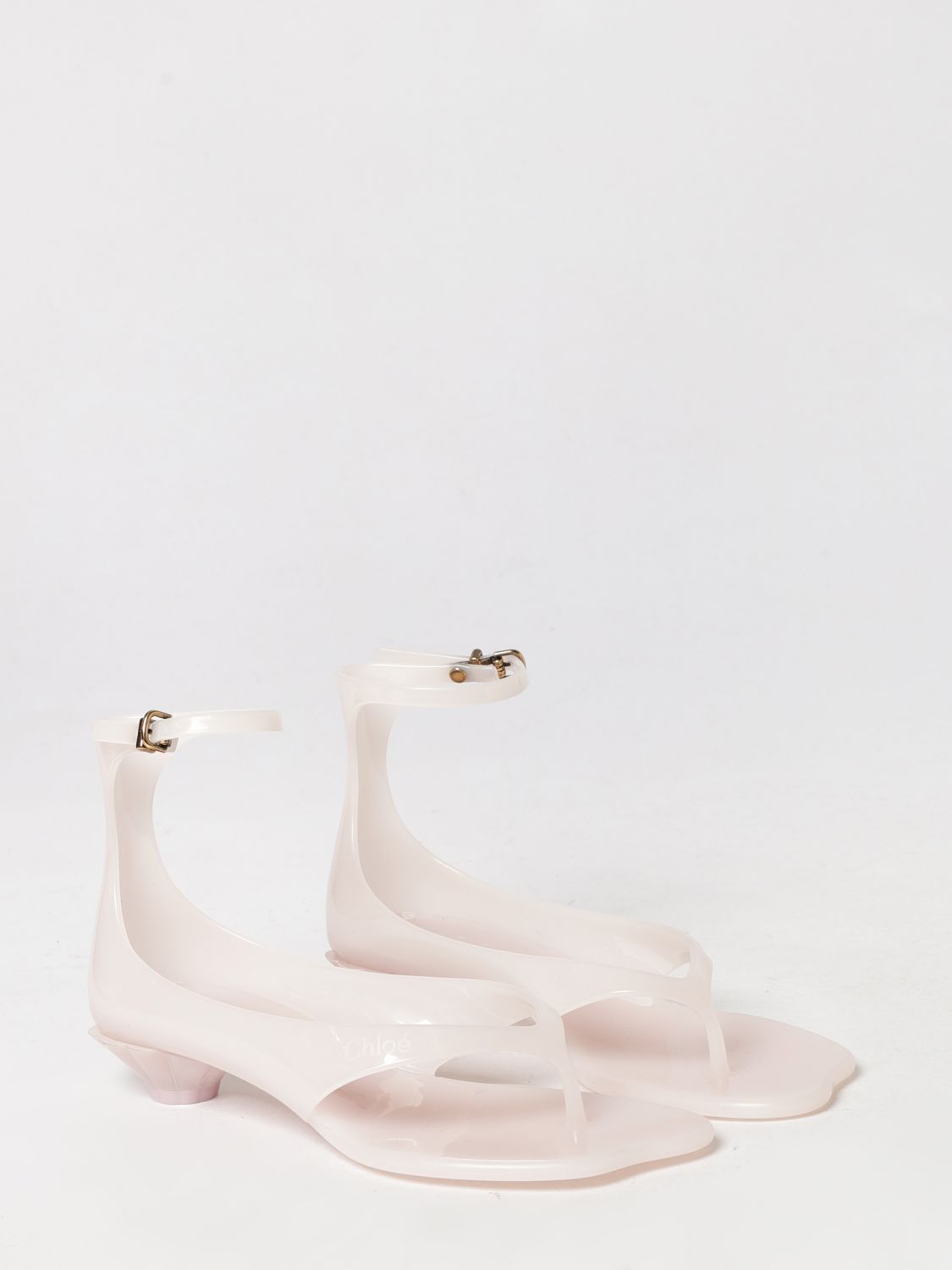chloé jelly pvc thong sandals with ankle strap
