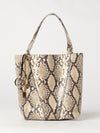 chloé spin python-print calfskin tote bag with charm