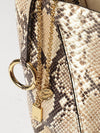 chloé spin python-print calfskin tote bag with charm