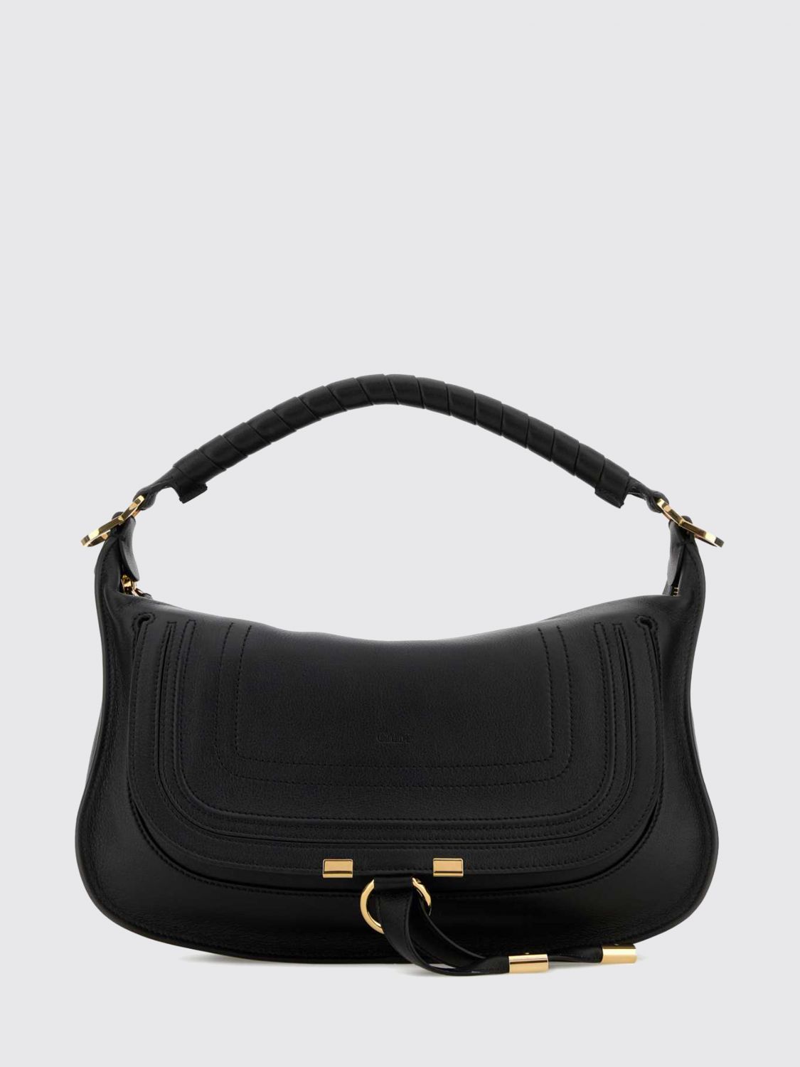 marcie shoulder bag chloé in calfskin leather with braided handle