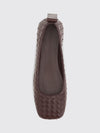 charlotte woven leather ballet flats with square toe