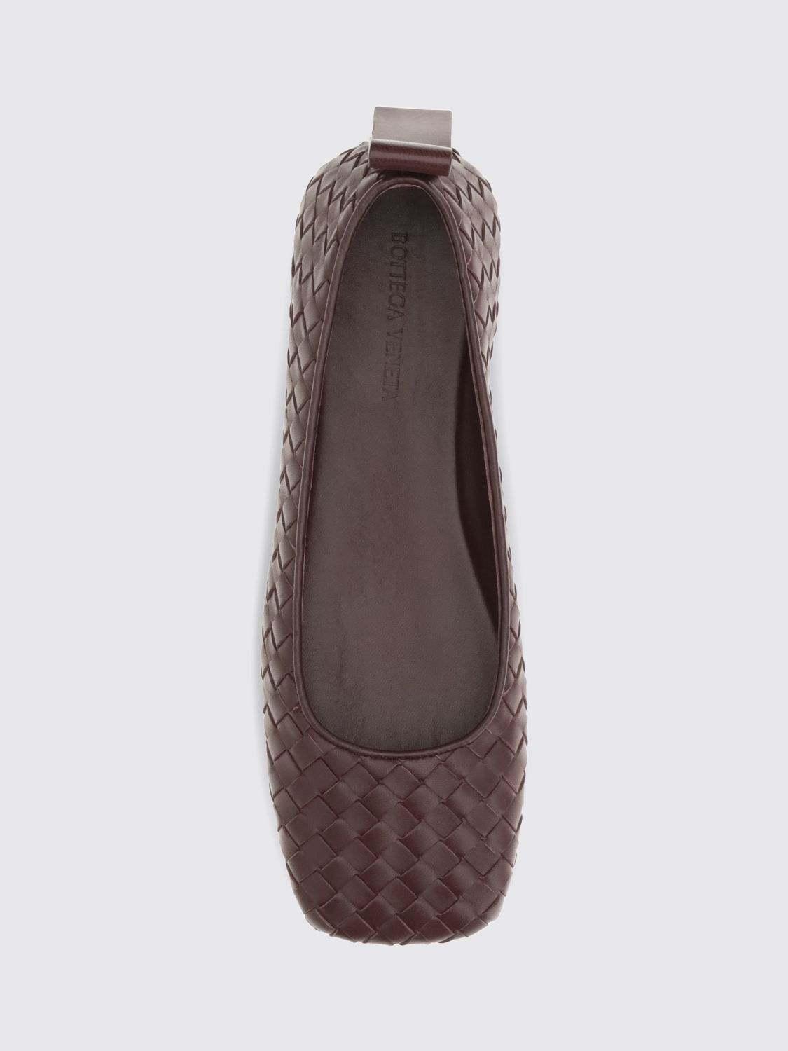 charlotte woven leather ballet flats with square toe