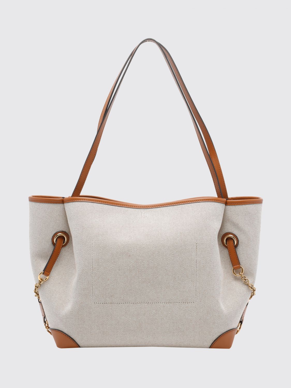 clover shoulder bag chloé in canvas with double handle and embroidered logo