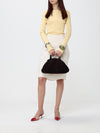 purse handbag in suede calfskin leather with double handle