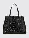 small mina perforated smooth calfskin leather shoulder bag