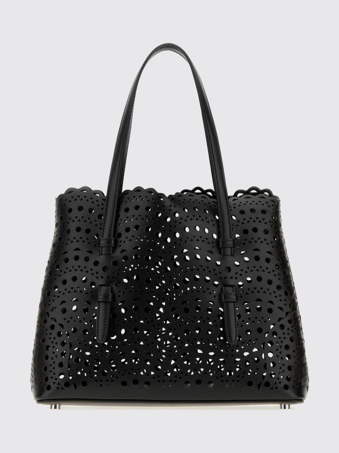 small mina perforated smooth calfskin leather shoulder bag