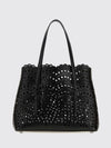 small mina perforated smooth calfskin leather shoulder bag