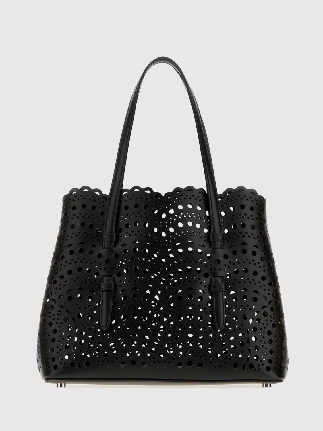 small mina perforated smooth calfskin leather shoulder bag