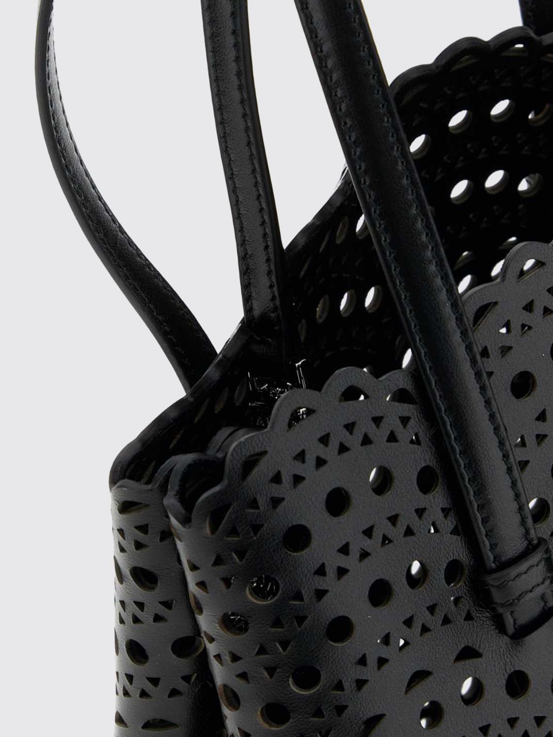 small mina perforated smooth calfskin leather shoulder bag