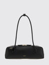 medium le teckel leather shoulder bag with tubular double handle