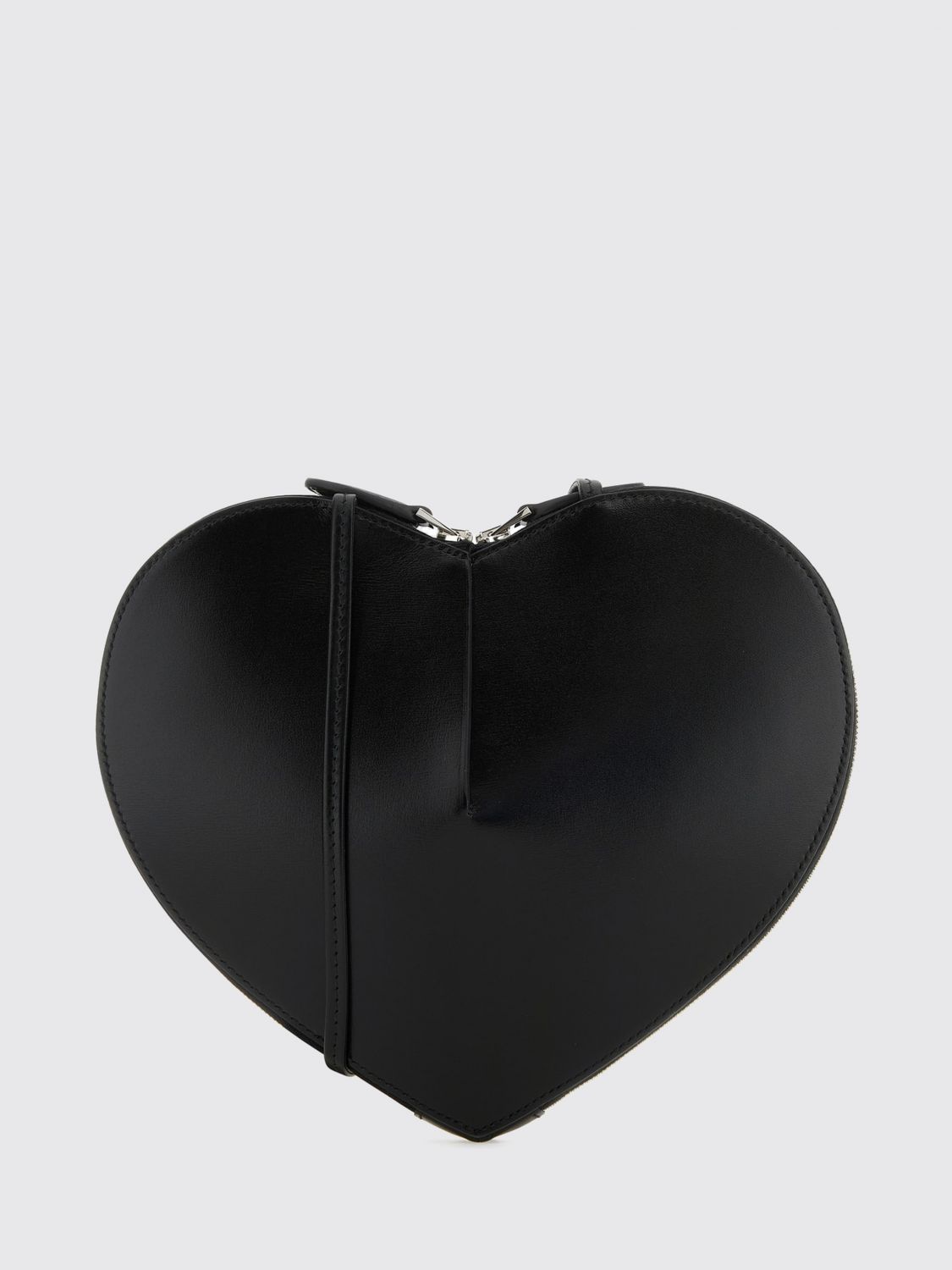 le cœur heart-shaped leather crossbody mini bag with zip closure