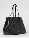 mina shoulder bag in smooth calfskin leather with perforated design and pouch