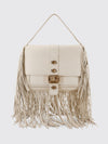 rider fringed calfskin shoulder bag with ekd logo