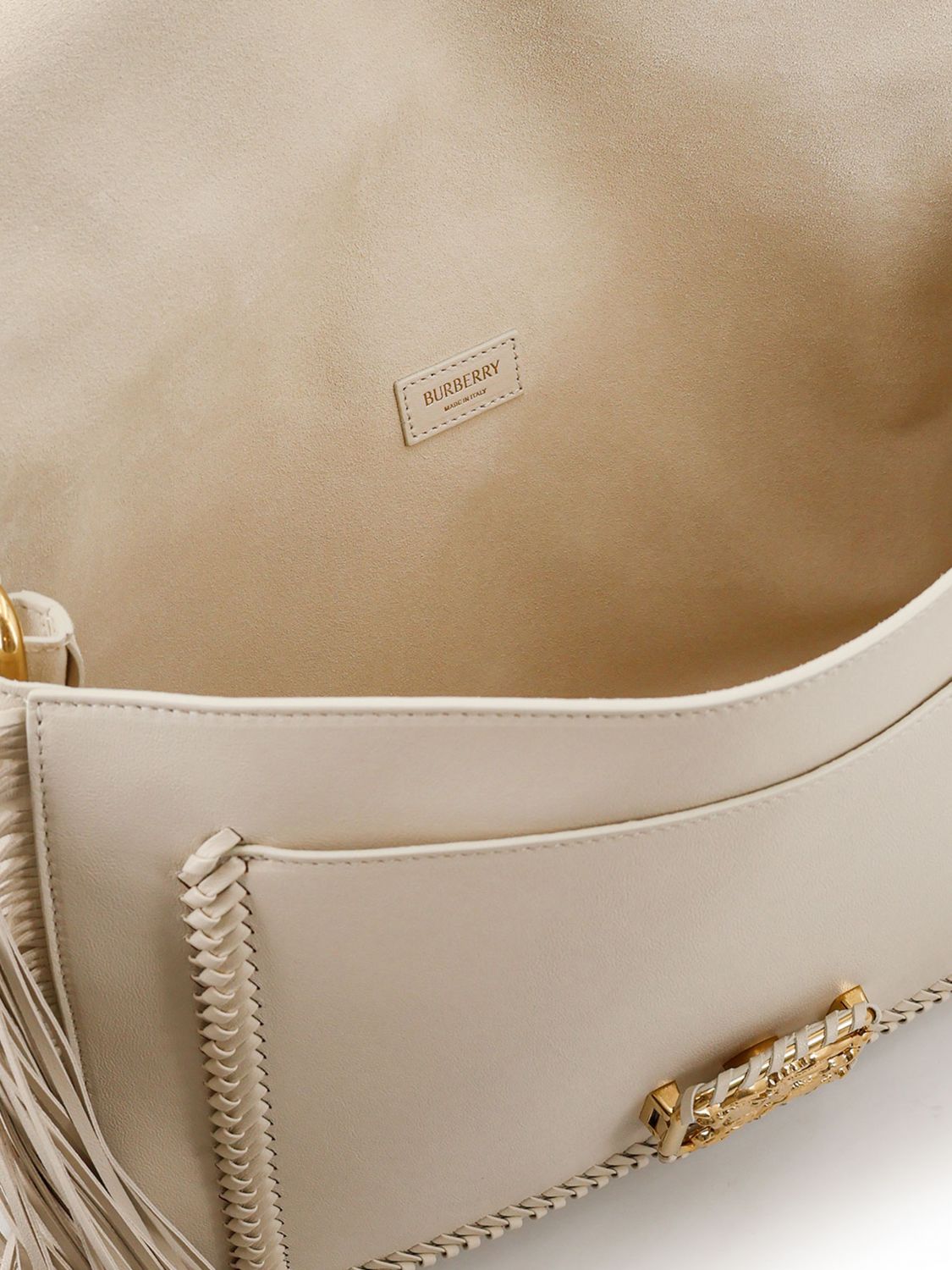rider fringed calfskin shoulder bag with ekd logo