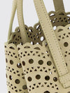 mina perforated nubuck handbag with removable pouch