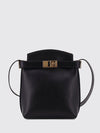 mini calfskin leather bucket bag with gancini logo