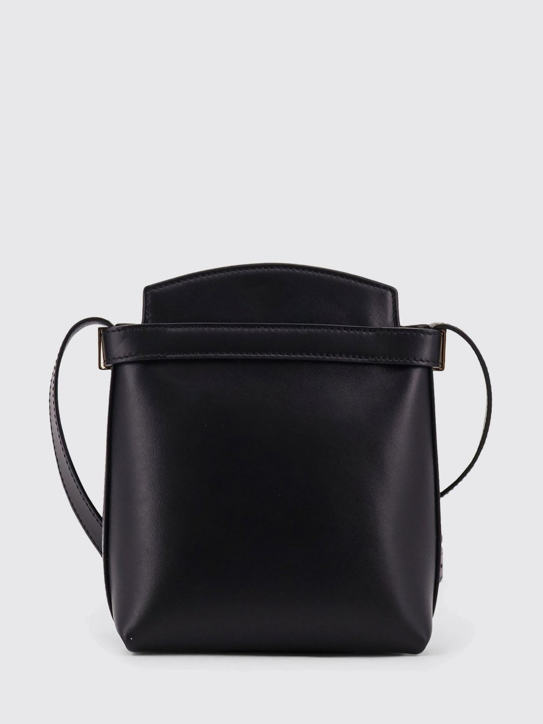 FERRAGAMO OS mini calfskin leather bucket bag with gancini logo