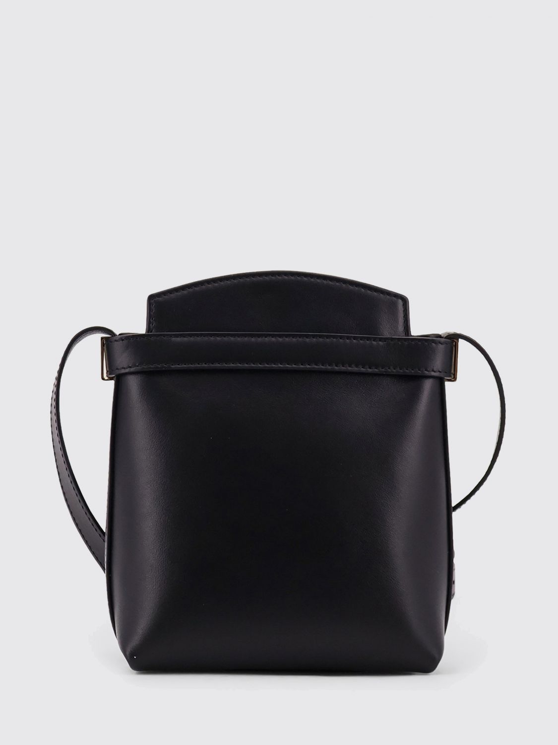 mini calfskin leather bucket bag with gancini logo
