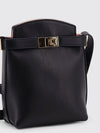 mini calfskin leather bucket bag with gancini logo