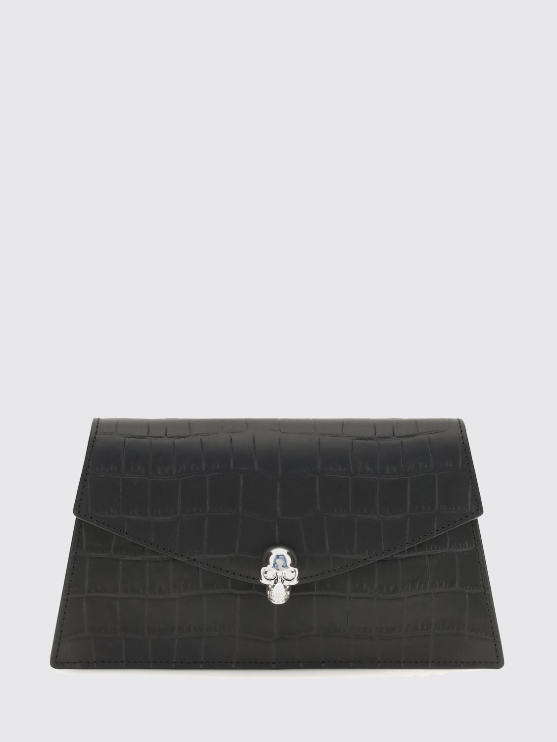 mini bag in croc-effect calfskin leather with skull