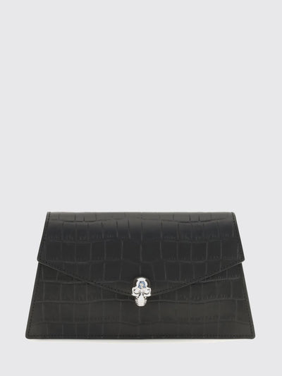 mini bag in croc-effect calfskin leather with skull