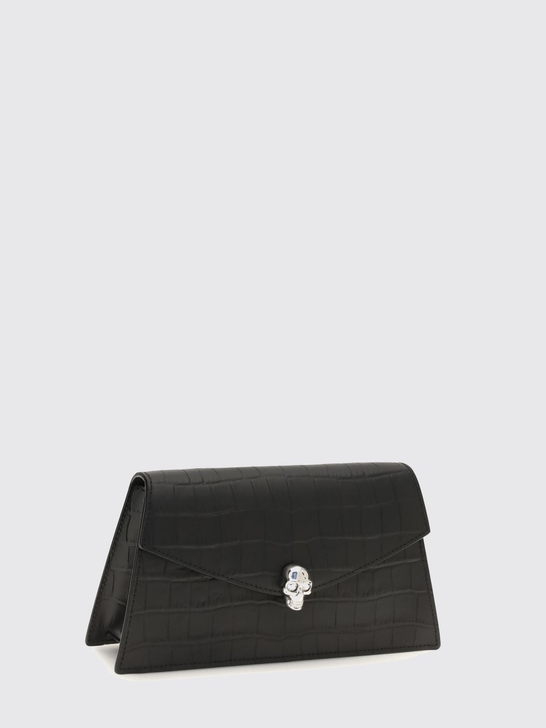 mini bag in croc-effect calfskin leather with skull