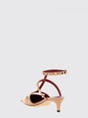rockstud leather pumps with studs and a low heel