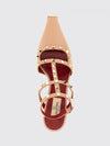 rockstud leather pumps with studs and a low heel