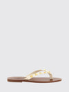 rockstud flat thong sandals in leather with studs