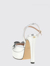 bowow laminated leather platform sandals with a bow