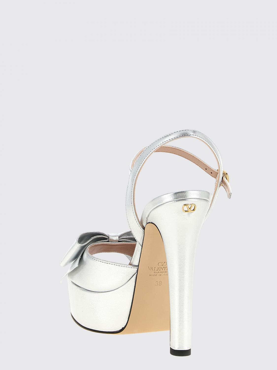 bowow laminated leather platform sandals with a bow