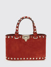 rockstud mini handbag in leather with embroidery and studs