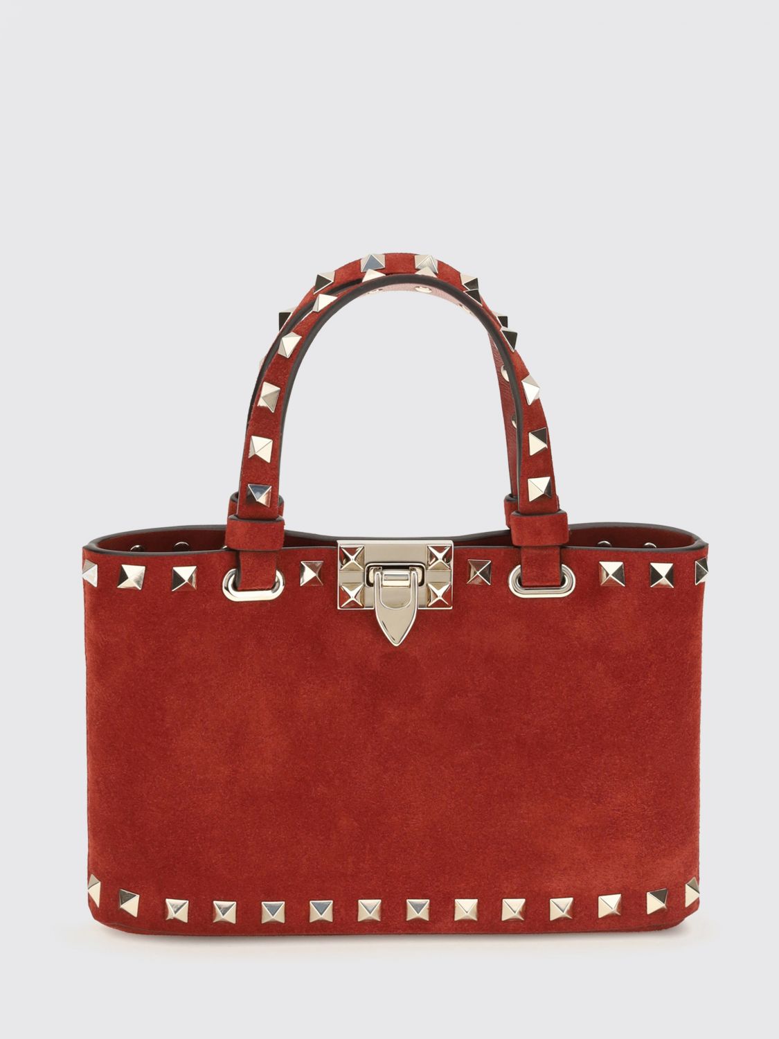 rockstud mini handbag in leather with embroidery and studs