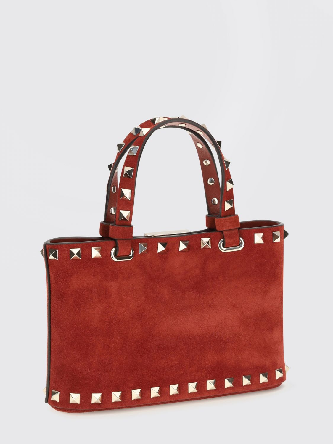 rockstud mini handbag in leather with embroidery and studs