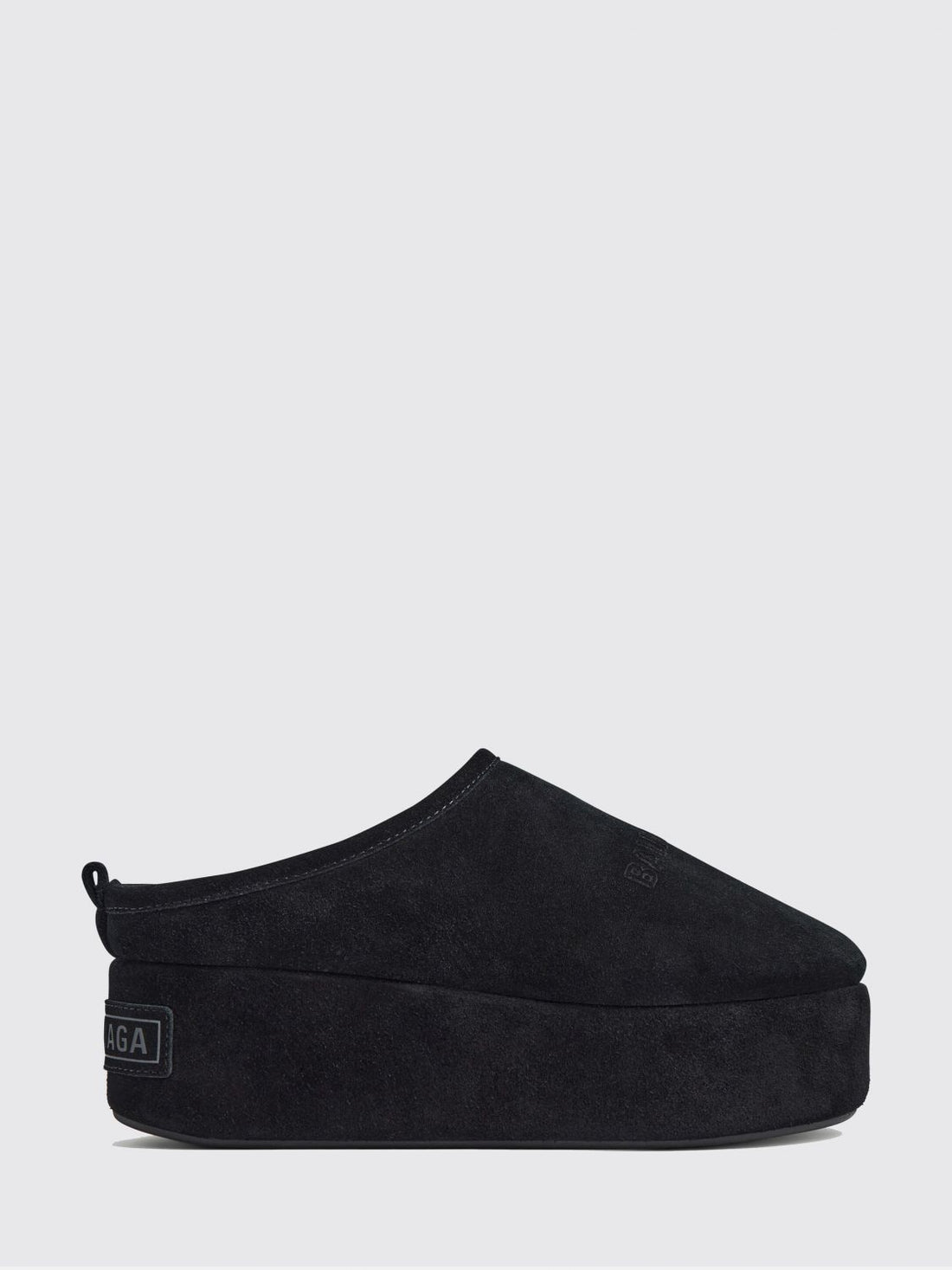 BALENCIAGA 39 alaska suede platform mules with shearling lining