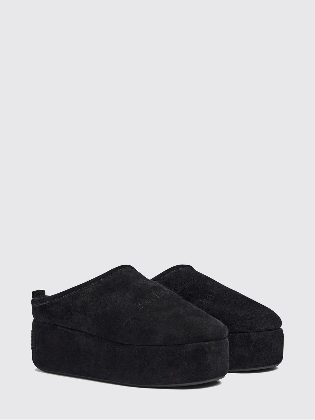 BALENCIAGA 39 alaska suede platform mules with shearling lining