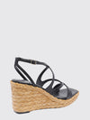ayla square-toe leather wedge sandals
