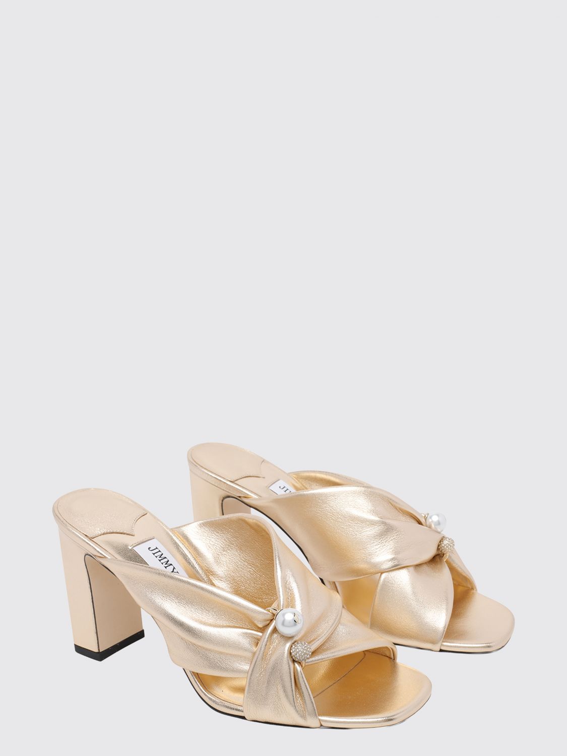 rafi high-heel mules sandals in laminated leather