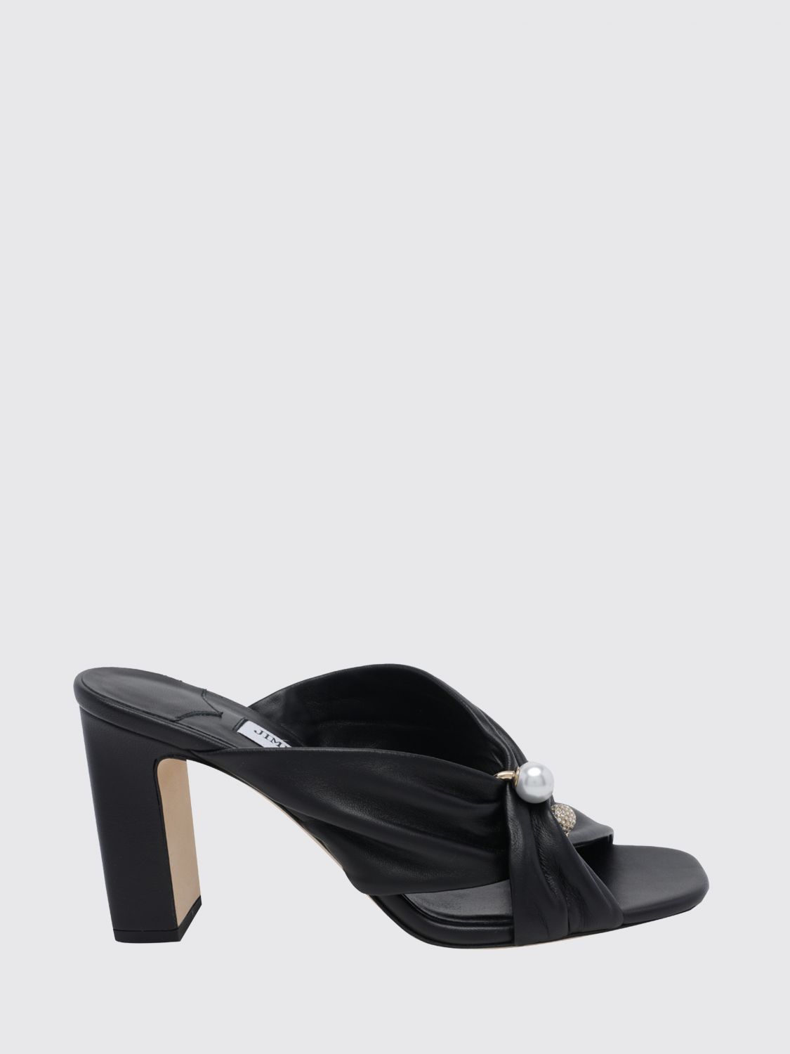 rafi high-heel mules sandals in smooth leather