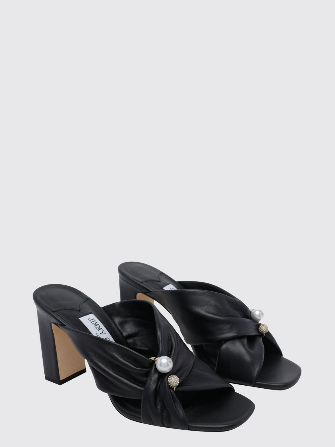rafi high-heel mules sandals in smooth leather
